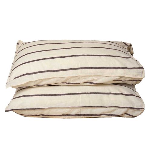 Home Lab 100% French Flax Linen Pillowcase Pair